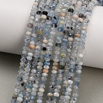 Natural Aquamarine Beads Strands, Faceted Rondelle, 4x2mm, Hole: 0.7mm, about 149pcs/strand, 14.96 inch(38cm)(GG-CBA753B-B01-2x4mm)