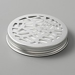 Aluminium Hollow Candle Canister Lids, Scented Candle Toppers, Mason Jar Lids, Flat Round, Silver, Spider Web Pattern, 7.05x1.25cm, Inner Diameter: 6.6cm(AJEW-WH0312-57C)