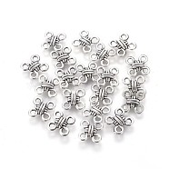 Tibetan Style Chandelier Components Links, Chinese Knot, Antique Silver, Lead Free and Cadmium Free, 10x10x3mm, Hole: 2mm(X-LF0101Y)