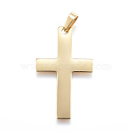 Ion Plating(IP) 304 Stainless Steel Pendants, Latin Cross, Golden, 36.5x22x1mm, Hole: 4x7mm(STAS-G171-01G)
