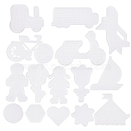 ABC Plastic Pegboards used for DIY Fuse Beads, Mixed Shapes, Clear, 80x93x5mm(PH-DIY-P001-04)