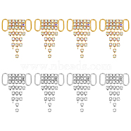8Pcs 2 Colors Brass Rhinestone Shoe Decoration, Shoe Buckles for DIY Loafer Shoes, Triangle, Platinum & Light Gold, 35.5x27x3mm, Hole: 10x4mm, 4pcs/color(FIND-HY0003-23)