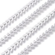 304 Stainless Steel Cobs Chain, Soldered, Stainless Steel Color, 6.5x6.5x0.5mm(CHS-P011-07P)