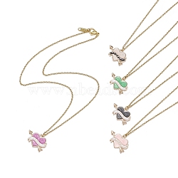 5Pcs 5 Color One Arrow Through the Heart Alloy Enamel Pendant Necklaces Set, Word Love 304 Stainless Steel Jewelry for Valentine's Day, Mixed Color, 17.32 inch(44cm), 1Pc/color(NJEW-JN04320)