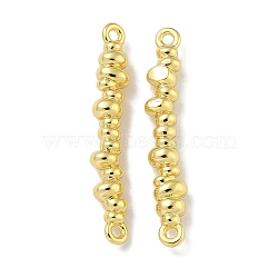 Brass Chip Beaded Connector Charms, Real 18K Gold Plated, 22.5x4x3mm, Hole: 1mm(KK-P284-08G-01)