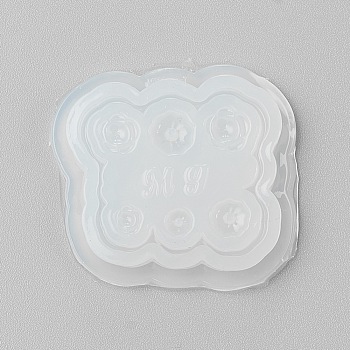 Food Grade Silicone Molds, Fondant Molds, For DIY Cake Decoration, Chocolate, Candy, UV Resin & Epoxy Resin Jewelry Making, Flower, White, 38x40x6.9mm