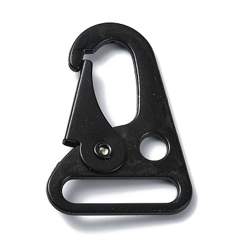 Alloy Enlarged Mouth Clips Hooks, for Parachute Lanyard Sling Outdoors Bag Backpack, Black, 45x31x4mm, Hole: 24.5x5.5mm