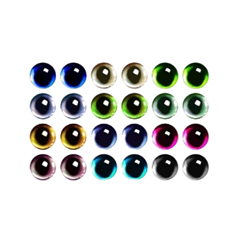 Glass Doll Craft Eyes Cabochons, for Doll Making, Flat Round, 16mm, 100pcs/bag
