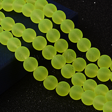 10mm GreenYellow Round Glass Beads