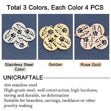 unicraftale 12Stk. 3 Farben 304 Edelstahlanhänger(STAS-UN0024-29)-5