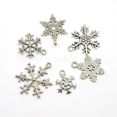 Antique Silver Snowflake Alloy Charms