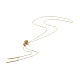 Crystal Rhinestone Rondelle Slider Pendant Necklace with Brass Cable Chains for Women(NJEW-JN03816)-1