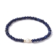 Natural Lapis Lazuli Rondelle & Pearl Beaded Stretch Bracelets(BJEW-JB09918-07)-1