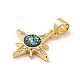 Rack Plating Brass Micro Pave Cubic Zirconia with Synthetic Opal Pendants(KK-D088-26G)-3