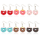 6 Pairs 6 Colors Resin Doughnut Dangle Earrings(EJEW-AN0003-27)-1