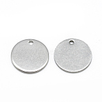 Tarnish Resistant 201 Stainless Steel Stamping Blank Tag Charms, Flat Round, Stainless Steel Color, 15x1mm, Hole: 1~1.5mm(STAS-Q213-02-15mm)