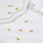 8Pcs 4 Styles Brass Charms, with Jump Ring, Cadmium Free & Lead Free, Flower, Real 18K Gold Plated, 11~12x8.5~10x2mm, Hole: 3mm, 2pcs/style(KK-LP0004-12G)