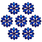 10Pcs Alloy Rhinestone Shank Buttons, 1-Hole, Flower, Alice Blue, 19x19.5x7mm, Hole: 2mm(BUTT-FG0001-17)