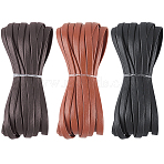 3Pcs 3 Colors Flat PU Leather Cord, for Clothes Sewing, with 1Pc Organza Gift Drawstring Bags, Mixed Color, 5x1.2mm, about 5.47 Yards(5m)/pc, 1pc/color(OCOR-CL0001-15A)