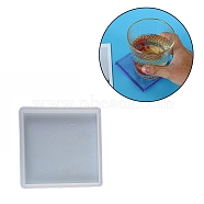 DIY Square Cup Mat Food Grade Silicone Molds, Coaster Molds, Resin Casting Molds, White, 100x100x10mm(SIMO-PW0001-106C)