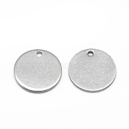 201 Stainless Steel Stamping Blank Tag Charms, Flat Round, Stainless Steel Color, 15x1mm, Hole: 1~1.5mm(STAS-Q213-02-15mm)