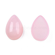 Opaque Resin Cabochons, Imitation Jade, Teardrop, Pink, 12x8x4.5mm(RESI-N022-08B)