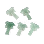 Natural Green Aventurine Coconut Tree Pendants, Palm Tree Charms, 27~28x19~22x5~6mm, Hole: 1.2~1.5mm(G-N342-02H)