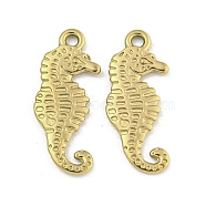 Ion Plating(IP) 304 Stainless Steel Pendants, Sea Horse Charm, Real 18K Gold Plated, 20.5x18.5x1.5mm, Hole: 1.5mm(STAS-I307-558G)