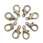 Zinc Alloy Lobster Claw Clasps, Parrot Trigger Clasps, Cadmium Free & Lead Free, Antique Bronze, 21x12mm, Hole: 2mm(E107-AB)