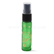 Glass Spray Bottles, Fine Mist Atomizer, with Plastic Dust Cap & Refillable Bottle, with Fortune Cat Pattern & Chinese Character, Light Green, 2x9.6cm, Hole: 9.5mm, Capacity: 10ml(0.34fl. oz)(MRMJ-M002-03A-09)