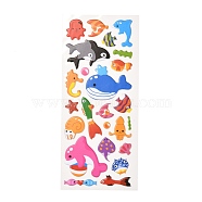 3D Cartoon PVC Bubble Stickers, for Diary, Notebooks, Ocean Themed Pattern, 6~38x3~41mm(DIY-A016-01C)