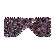 Natural Amethyst Woven Eye Mask, for Relieving Eye Bags and Dark Circles, Yoga Meditation Tools, 210~220x90~100x5~7mm(AJEW-P074-11F)