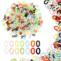 DICOSMETIC 1260Pcs 14 Style Opaque Acrylic Linking Rings, Quick Link Connectors, for Jewelry Cable & Curb Chains Making, Oval & Twist, Mixed Color, 15~16x9~10x3~4mm, Inner Diameter: 3.5~9x4~9mm, 90pcs/style(SACR-DC0001-01)