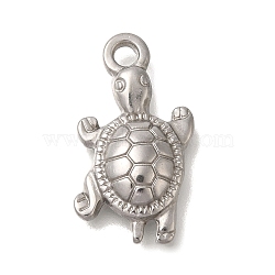 Anti-Tarnish 304 Stainless Steel Pendants, Tortoises Charm, Stainless Steel Color, 22.5x12x3.5mm, Hole: 2mm(STAS-M075-23P)