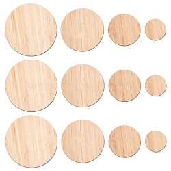 Olycraft Flat Round Wooden Boards for Painting, BurlyWood, 30pcs/set(AJEW-OC0001-96)
