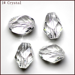 Imitation Austrian Crystal Beads, Grade AAA, Faceted, Bicone, Clear, 8x10.5mm, Hole: 0.9~1mm(SWAR-F077-11x8mm-01)
