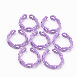 Spray Painted Alloy Cuff Rings, Open Rings, Cadmium Free & Lead Free, Cable Chain Shape, Medium Orchid, US Size 5 1/2(16.1mm)(X-RJEW-T011-17-RS)