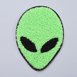 Computerized Embroidery Cloth Sew on Patches, Costume Accessories, Appliques, ET, Green, 97x70x4mm(DIY-D048-28)