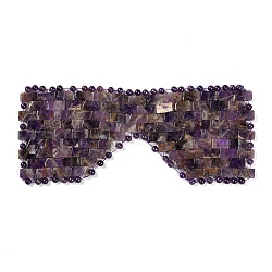 Natural Amethyst Woven Eye Mask, for Relieving Eye Bags and Dark Circles, Yoga Meditation Tools, 210~220x90~100x5~7mm(AJEW-P074-11F)