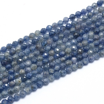 Natural Iolite/Cordierite/Dichroite Beads Strands, Faceted, Round, 3.5mm, Hole: 0.7mm, about 120pcs/strand, 15.16 inch(38.5cm)
