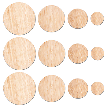 Olycraft Flat Round Wooden Boards for Painting, BurlyWood, 30pcs/set