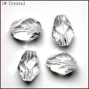 Imitation Austrian Crystal Beads, Grade AAA, Faceted, Bicone, Clear, 8x10.5mm, Hole: 0.9~1mm