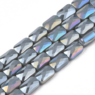 Galvanisieren undurchsichtige feste Farbe Glasperlen Stränge(EGLA-N002-25-A)-4