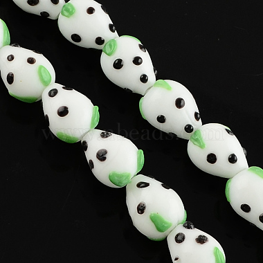 White Fruit Lampwork Beads