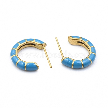 Enamel C-shape Stud Earrings(EJEW-N052-05A)-3