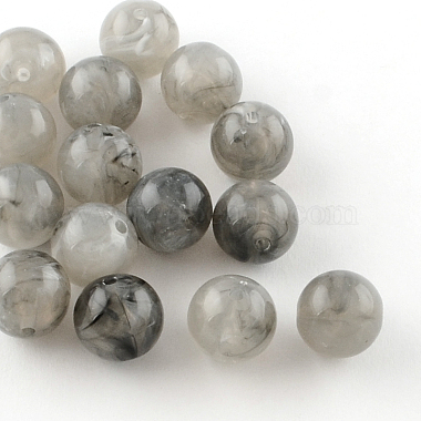 8mm Gray Round Acrylic Beads