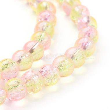 6mm PearlPink Round Crackle Glass Beads