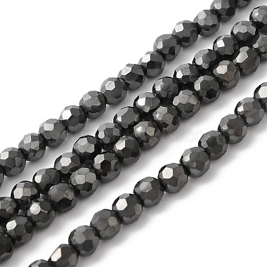 Non-magnetic Synthetic Hematite Round Beaded Necklaces(NJEW-R259-01)-3