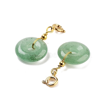 Natural Green Aventurine Donut Pendant Decorations(G-P537-04G-05)-2