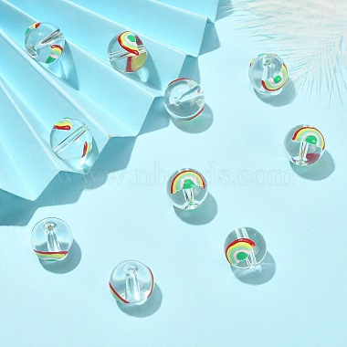 10Pcs Transparent Glass Enamel Beads(GLAA-CJ0001-95)-5